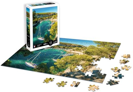 Calypto 3907112 Calanques von Cassis, 1000 Teile Puzzle mit Soft-Touch, Landschaftspuzzle mit samtiger Oberfläche, für Erwachsene und Kinder ab 9 Jahren, Côte d'Azur, Nachauflage