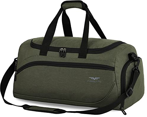 FIORETTO Sporttasche & Reisetasche für Damen und Herren, mit Schuhfach & Nassfach, Wasserdicht Tasche für Trainingstasche, Gym, Travel, Schwimmen, Sauna, fußball Grün 50L