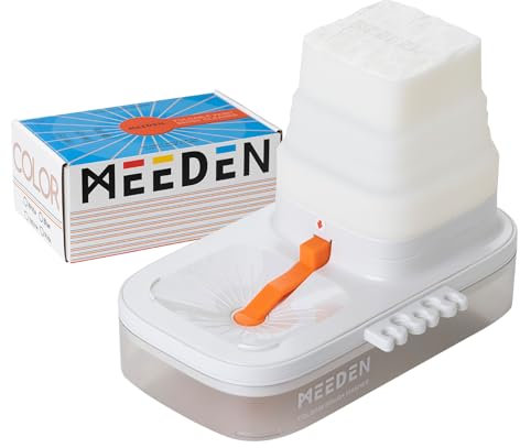 MEEDEN Portable Paint Brush Cleaner: Paint Brush Rinser with Drain for Acrylic, Watercolor & Water-Based Paints - 5-Slot Silicone Brush Washer & Holder, White