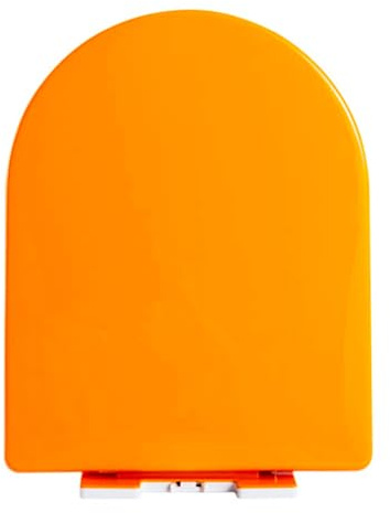 Brigtviee PP Soft Close Toilet Seat Quiet-Close Lid, Easy to Install also Easy to Clean, Top Mount, Quick-Release, D/U-Shaped Colored Toilet Seats,Orange,36x44.5cm