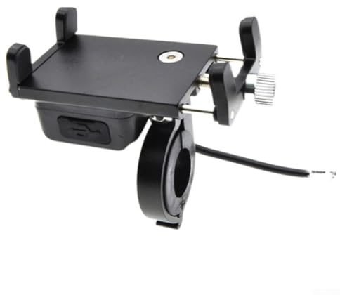 Niceminiwall Handyhalterung für E-Bike und Motorrad, mit USB-Ladegerät, 30 W, Aluminium-Legierung, kompatibel mit Elektro-, Schneemobil-, sicher verstellbaren Handys (10 W)