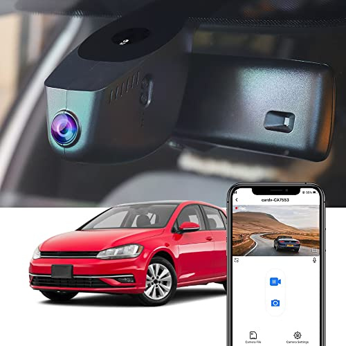 Fitcamx Dashcam 4K Kompatibel mit 2015-2025 VW Golf/Golf R/Golf (GTI MK7/7.5/8) HD2-D7100, OEM Dasch-cam Auto, UHD 2160P Video WiFi, Parkmonitor, G-Sensor, Loop-Aufnahme, WDR, Plug & Play, 64GB Karte