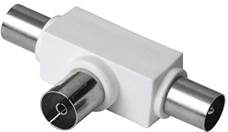 Hama Antennen-Verteiler Koax-Kupplung - 2 Koax-Stecker, Weiß