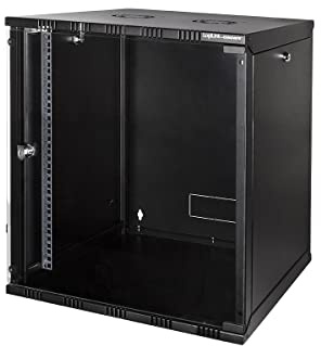 LogiLink W12A54B ECO Wandschrank 12HE (560mm Tiefe), Flat Pack (unmontiert), 48,26 cm (19 Zoll) schwarz