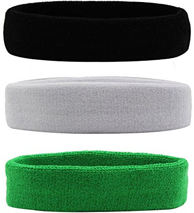 HANERDUN 3 PZ Fascia Sportiva Capelli Fasce Sport Elastiche Antiscivolo Fasce Antisudore per Uomini Donna Head Band Jogging Running Calcio Allenarsi Yoga Ideale per Sport
