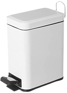 Dcasa - Papelera de baño de metal blanca nórdica para cuarto de baño Fantasy