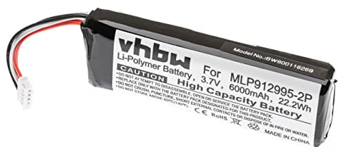 vhbw Akku Ersatz für JBL MLP912995-2P für Lautsprecher Boxen Speaker (6000 mAh, 3,7 V, Li-Polymer)