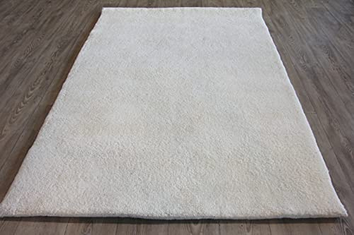 Berberteppich aus Marokko Original Berber 4 wollweiss 15/15 Double (ca. 90.000 Florfäden/m2), (60 x 90 cm)