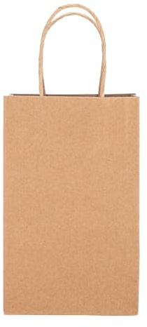 SSWBasics Small Natural Kraft Paper Shopping Bags - 5 ¼”L x 3 ½”D x 8 ½”H - Case of 250