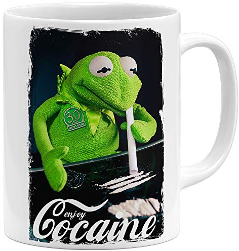 OM3® - Enjoy-Cocaine-Frog - Mug | Ceramic Mug | 11 oz 325 ml | Printed on Both Sides | White