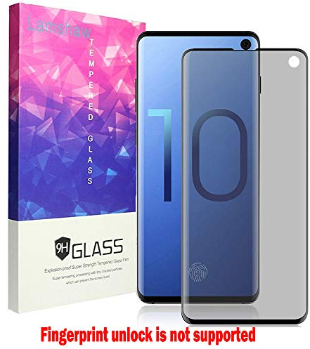 LvBu Blickschutzfolie Kompatibel für Galaxy S10, Privacy Displayschutz mit 9H Härte - Anti-Spy Sichtschutzfolie für Samsung Galaxy S10 (schwarz)