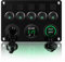 KAOLALI Schaltpanel 12V/24V Kippschalter 5 Gang IP65 Wasserdicht + 4.2A Dual USB Ladegerät + Zigarettenanzünder Buchse + LED Wippschalter für Boot Wohnmobil Auto Fahrzeuge LKW Yacht (Grün)
