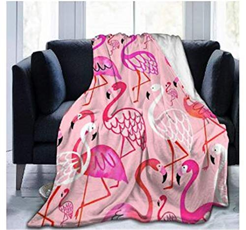 Morbuy Kuscheldecke für Mädchen Decke, Sofa Weiche Flanelldecke Warm Sofadecke Wohndecke Kuscheldecke Mikrofaser für Bettüberwurf Tagesdecke (150x130cm,Rosa Flamingo)