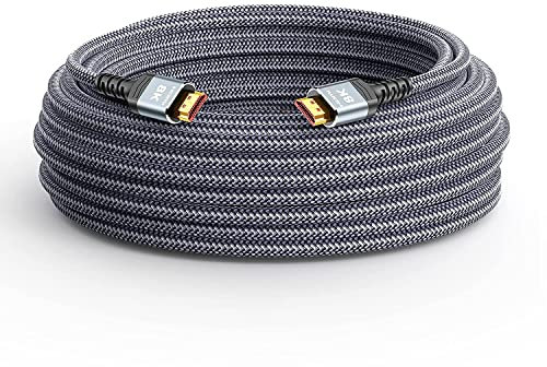 SNOWKIDS Glasfaser HDMI Kabel 15M 8K, HDMI 2.1 Kabel 48Gbps Highspeed 8K@60Hz 4K@120Hz 7680P eARC HDR10 DTS:X 3D HDCP 2.2&2.3, Kompatibel mit PS5/4/3 HDTV Monitor