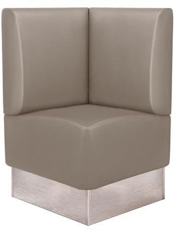 GGMMÖBEL Dallas | Gastro Eckbank | B:H 64 x 103 cm | Taupe | Glatt | Kunstleder | Sitzhöhe: 48cm