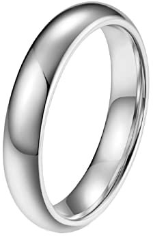 Epinki Verlobung Ring Herren 4MM, Silber Eheringe Band Ringe Poliert Wolfram Ringe Mann, Gr.60 (19.1)