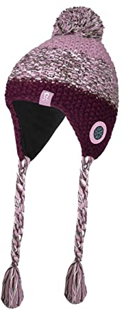 Trollkids Mädchen Wollmütze mit Bommel Borgund, Pflaume/Violett, Größe 2-5 Years; 48-52cm