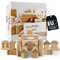 R.u.M. Toys Holzbausteine 50 Teile - 100% natürliche BAU Klötze - handgefertigte Bauklötze aus europäischem Buchenholz - Premium Holzspielzeug - nachhaltige Bauklötze Holz