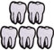 Vepoty Cartoon 5pcs Zähne Stickerei Patch Applikation für Kleidung, Jacken, T-Shirts & mehr