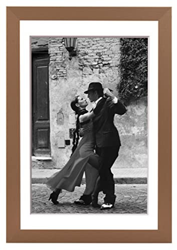 Stallmann Design Bilderrahmen mit Passepartout 70x100 cm (Bild 50x70) | Farbe: Bronze | 30 mm starke Rahmenleiste