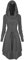 TSIRNK Gothic Kleid Damen,Mittelalter Kleidung Damen,Halloween Kostüm,Renaissance Mit Kapuze Kleid für Halloween Karneval (Grau, M)