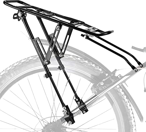 Weigudoc Porte Bagage de Vélo Arrière, Aluminium, Noir, 30 kg, 26 pouces, Rack de Vélo