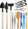 Holzsammlung Mini Conjunto de Herramientas de Jardineria, 12PCS Mini Juego de Herramientas de Trasplante de Jardín, para Jardinería para Cactus, Suculentas, Plantas Maceta