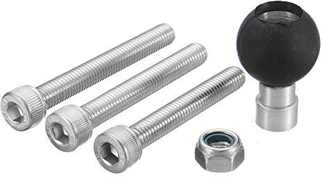Baceyong Set Ball Mount Base, Motorcycle M8 Screw Hole Fitting with 1 / 25mm Ball Compatible with RAM B-367U Mounts, Motorcycle Phone Holder Fixed Recorder