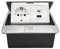 Enchufe de suelo 2 tomas Enchufe de sobremesa con 2 adaptadores de corriente USB (USB-A+USB-C), puerto de carga rápida de 20 W, enchufe empotrado, para suelos Escritorio Cocina Oficina, plateado