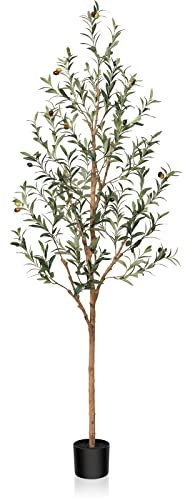 OAKRED Künstlicher Olivenbaum, künstliche Olivenpflanzen für den Innenbereich, natürlicher künstlicher Baum, künstliche Seidenpflanzen für Büro, Zuhause, Wohnzimmer, Boden, Terrasse,