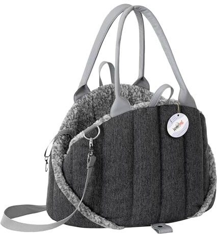 Hundetasche, Tragetuch, Tragetasche, Haustier, Transporttasche, Höhenverstellbar, Hundezubehör, Transportbox, Reise, 47x29x32 cm, Schwarz Inari