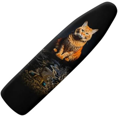 Dajingkj Ironing Board Cover Black Small 110 x 30 cm Personalised Ironing Board Covers for Steam Ironing Station with Elastic Elastic Band Non-Slip Washable for Home Decoration S