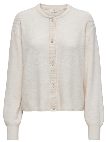 JDY Damen Jdylumi Life L/S Button Cardiga KNT Noos Strickjacke, Birch/Detail:Melange, L EU