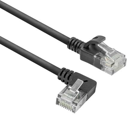 ACT CAT6A LAN Kabel Dünn U/UTP, 90° gewinkelt links, 0,15M - DC1930