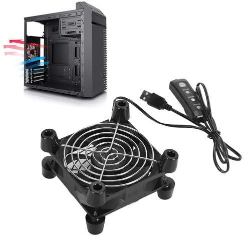 90mm PC Case Fan, 3 Speed 2800RPM Computer Case Cooling Fan, 5V USB Powered Portable Chassis Fan Gaming PC Fan, Low Noise CPU Cooler Fans for Computer Game Console
