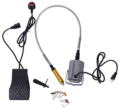 Rotary Tool Flex Shaft Hanging Grinder Carver Electric Multi-Function Metalworking Tools Repair Kit, Foot Pedal Control, 780W Strong Power, Metal Flexible Shaft 2-3000 RPM