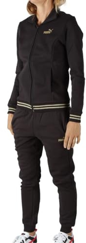 PUMA Tuta da Donna con Cappuccio Essential Glitter Nera