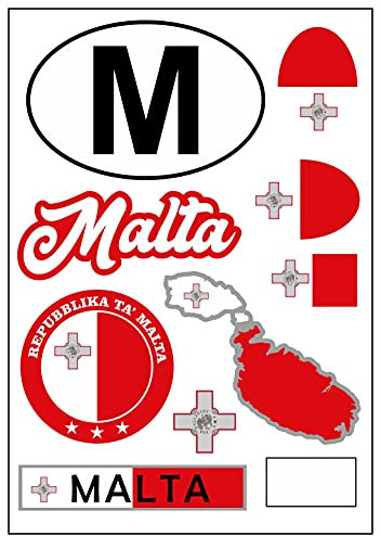 Daged Malta Aufkleber Karte Stickerbogen - PKW Auto Motorrad Biker Flagge Fahne Deko AK