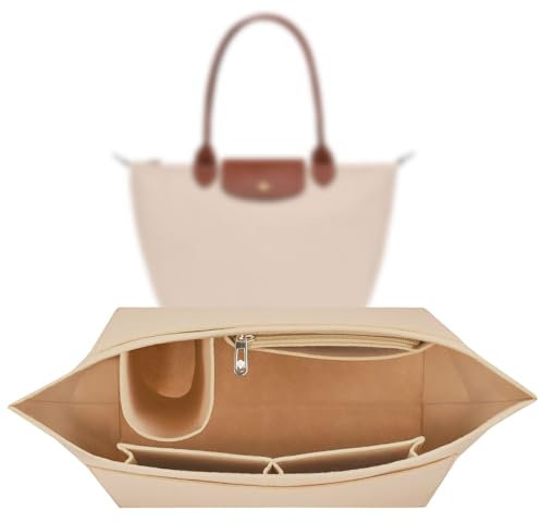 Organizer für Longchamp Tasche,Taschen Organizer für Longchamp M,Organizer für Longchamp Pliage M,Purse Organizer, Multi-Pocket Felt Handbag Organizer for Insert Wallet Organizer for Longchamp