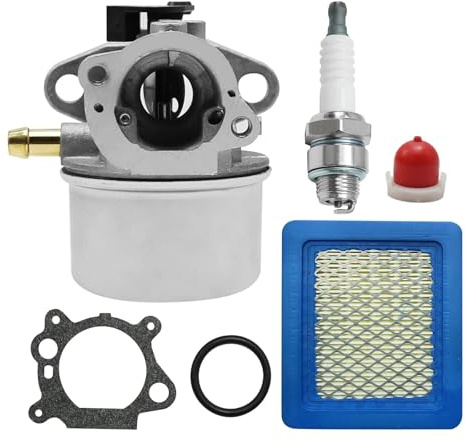 JUUDDENPARTS 799868 Carburetor Kit with Air Filter Spark Plug Gasket Primer Bulb, Replacement for BS Lawn Mower 497314 497347 497586 498170 498254 498255 498966 698444