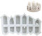 Jisrcha Silikonformen Gießformen Häuser, Mini Silikonform Haus im 12er set, Silikonformen Gießformen Weihnachten zur Weihnachtsdekoration, DIY Giessformen Silikon zum Ausgießen Mit Gips, Wachs