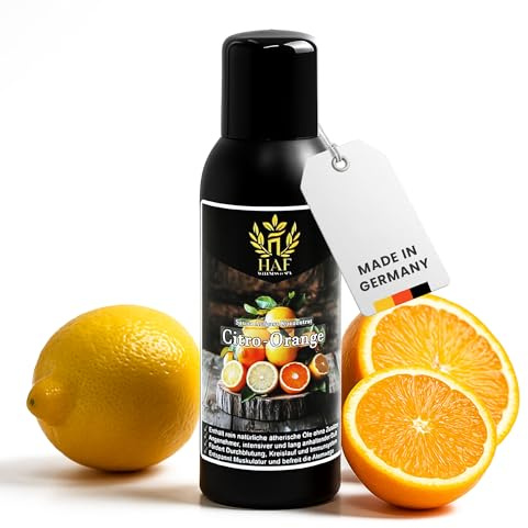 HAF® Sauna Aufgusskonzentrat Citro Orange 100 ml | Saunaduft mit natürlichen ätherischen Ölen | Saunaaufguss ohne künstliche Zusätze | Saunaöl für intensiven und langanhaltenden Duft