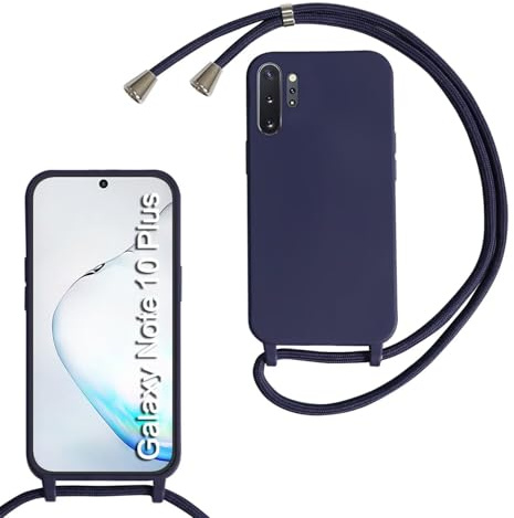 xinyunew Handykette für Samsung Galaxy Note 10 Plus Hülle mit Band, Handyhülle mit Schnur zum Umhängen, weiche TPU Silikonhülle mit Band [abnehmbar] Halskettenhülle für Galaxy Note 10 Plus-Blau | Kameraschutz und Bildschirmschutz, Necklace Handyhülle mit Schnur Stossfest Schutzhülle für zum Umhängen Case mit Kordel
