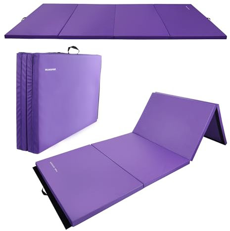 Fitvids Faltbare Gymnastikmatte, 120 x 200 x 5 cm, extra dick, hochdicht, reißfest, für MMA, Stretching, Cheerleading, Kampfsport, Gymnastik, Violett