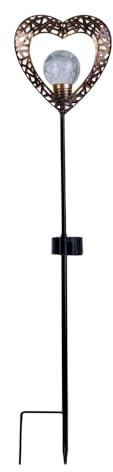 Näve Solarleuchte Steckleuchte Außenleuchte LED Gartenleuchte Herz-Form IP44 H 59 cm
