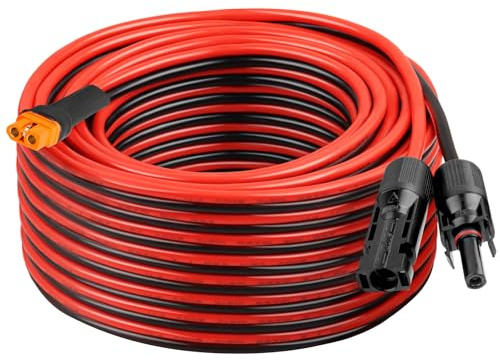 XRDS -RF Solarmodul-Adapterkabel auf XT60i 1,8 m – 10 AWG XT60i Buchse, Solarkabel, verzinnter Kupferdraht mit PVC-Ummantelung, XT60i Solar-Verlängerungskabel für Kraftstation und tragbaren Generator