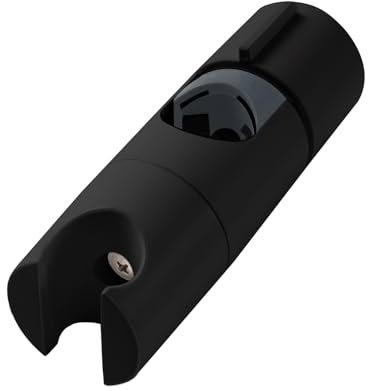 OFFO Handbrause Halterung 19-25 mm Verstellbarer Durchmesser, Duschbrausehalterung für Schiebestange einstellbar, Schieberklemme Bad Ersatz, Sprayer Halter, Schwarz