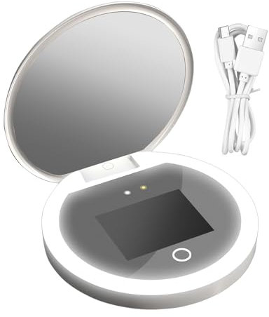 UV -Kamera für Sonnenschutztest, UV -Kosmetikspiegel mit Leichter Visualisierung von Gesichtscreme, wiederaufladbares Reisemake -up -Make -up -Handheld -Taschenspiegel für den Hautschutz