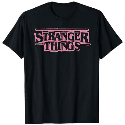 Stranger Things Punk Logo Pink T-Shirt