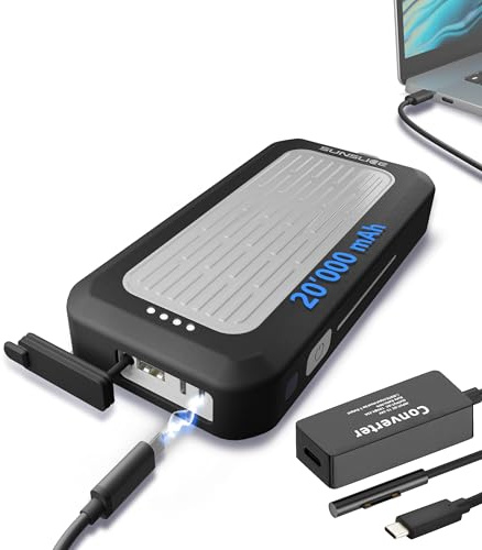 Powerbank Gravity Extreme Pro 20 000 mAh 60W avec câble Surface – Batterie Externe Portable USB-C PD pour Ordinateur Portable Microsoft Surface Pro, Laptop et Go